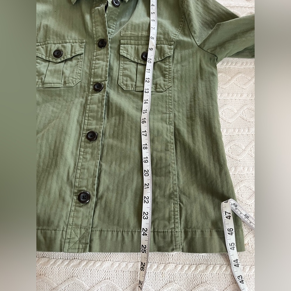 GAP Olive Green Cotton Women's Long Sleeve Jacket Size Medium - Picture 12 of 16